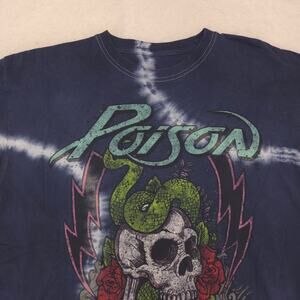 Poison Band Short Sleeve Casual Crew Neck Graphic T Shirt Mens Size XL Navy Blue